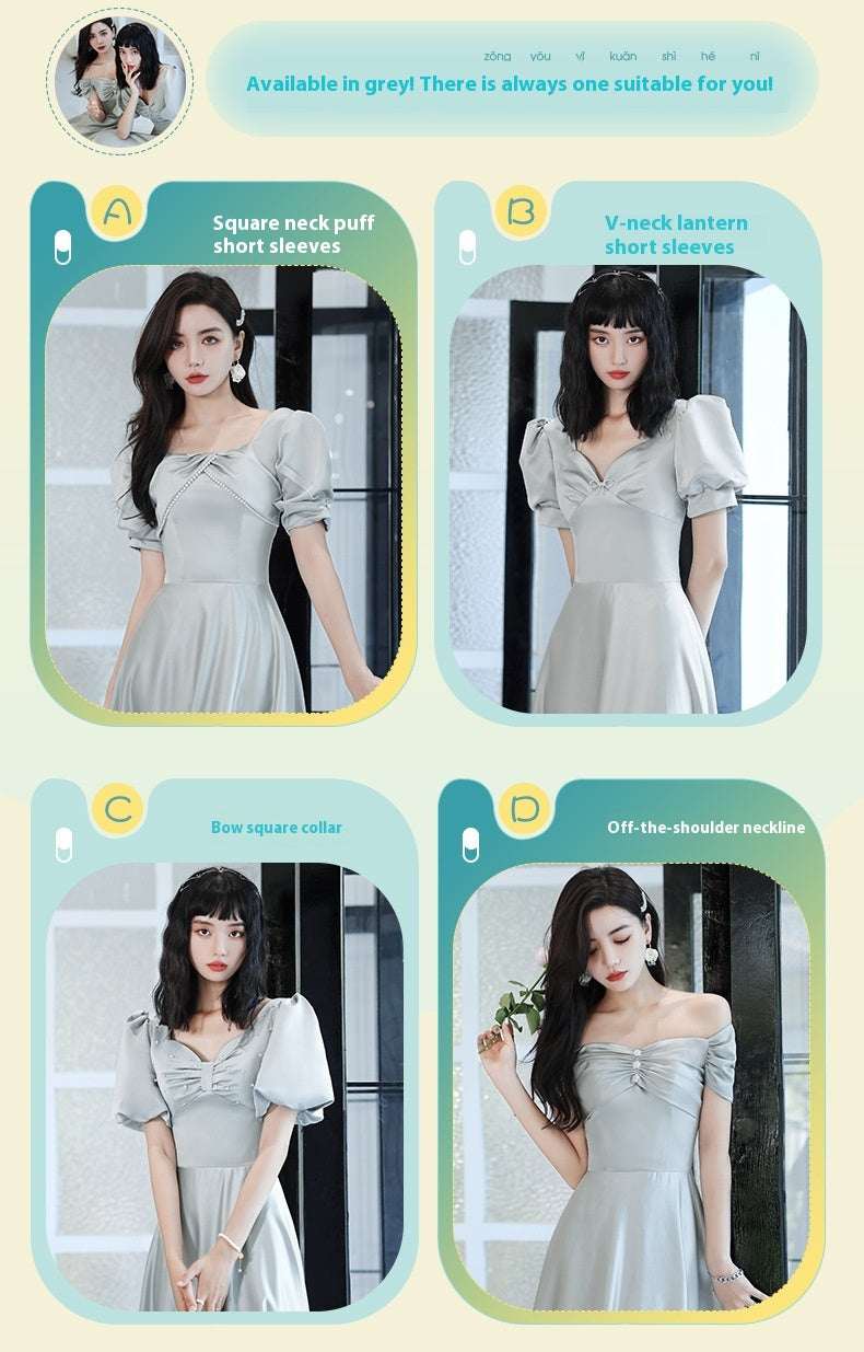 Avocado Green Satin Bridesmaid Dress for Spring Events