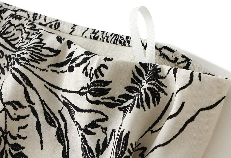 Floral Fishtail Skirt with High Waist Slimming Design