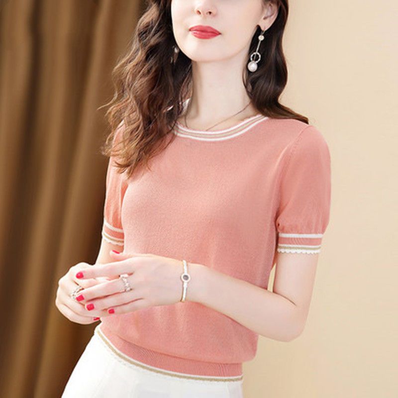 Ice Silk Short-Sleeved T-shirt with All-Match Style Options