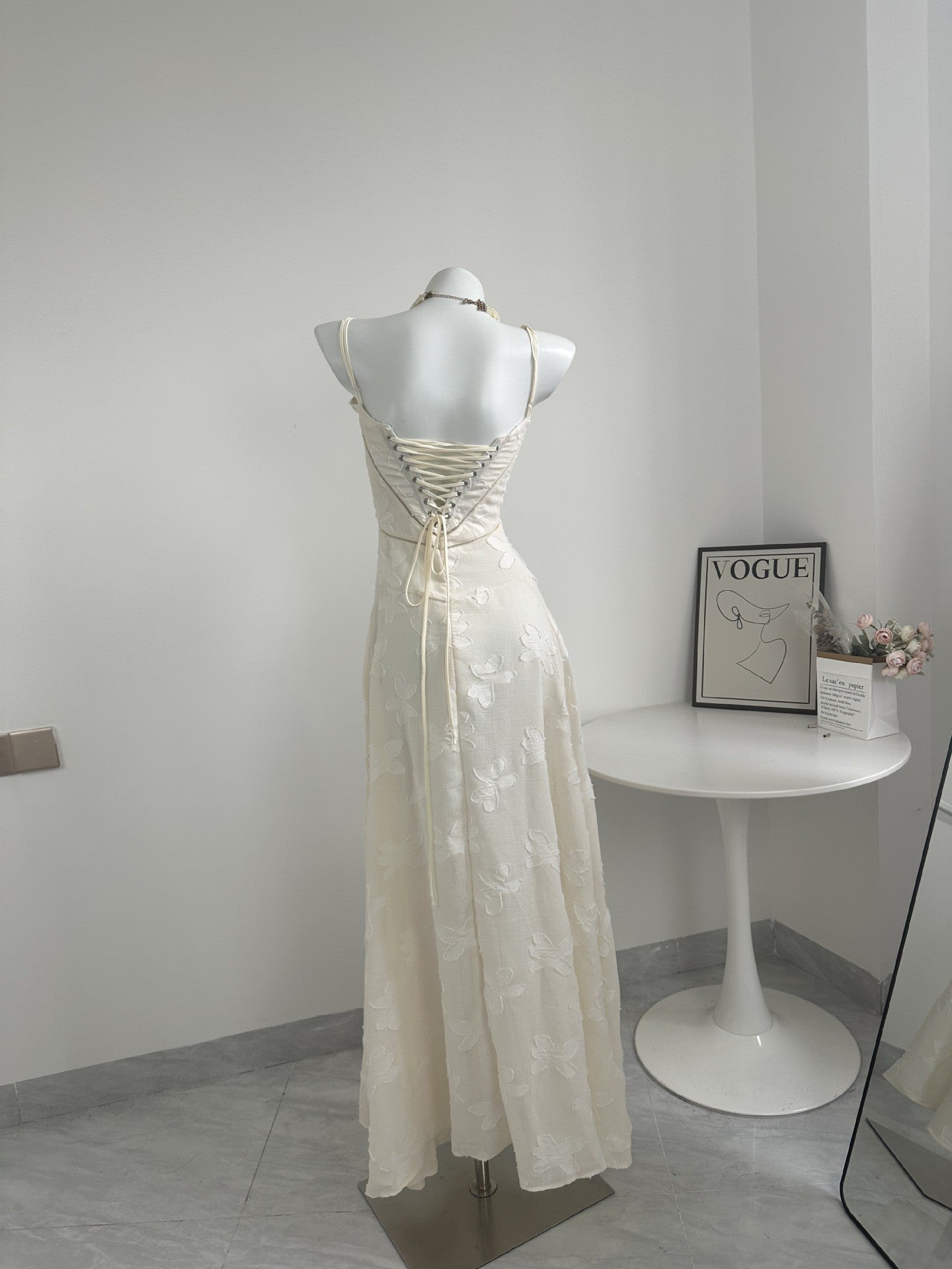 Floral Embroidered Maxi Skirt with Luxurious Camisole and Slimming Fit