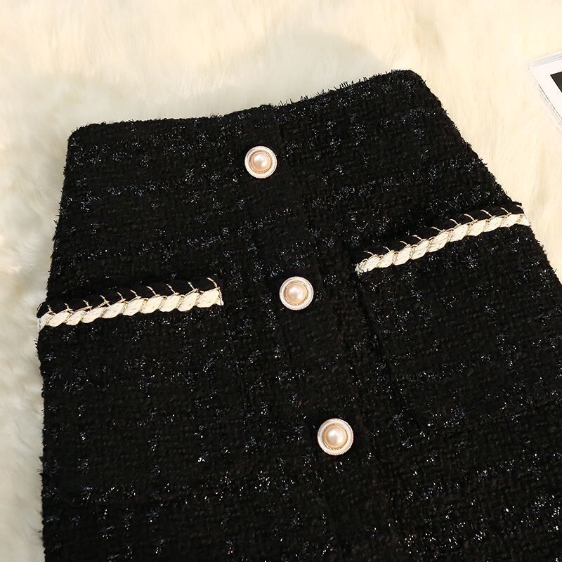 High Waist Slimming A-Line Skirt with Stylish Pocket Design