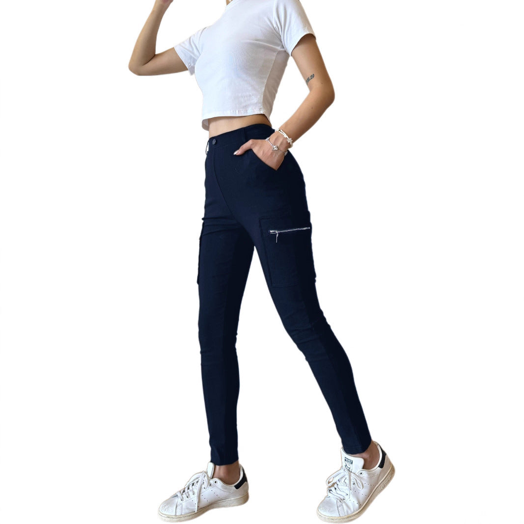 Tights Cross-border Overalls with Medium Elasticity Casual Pants