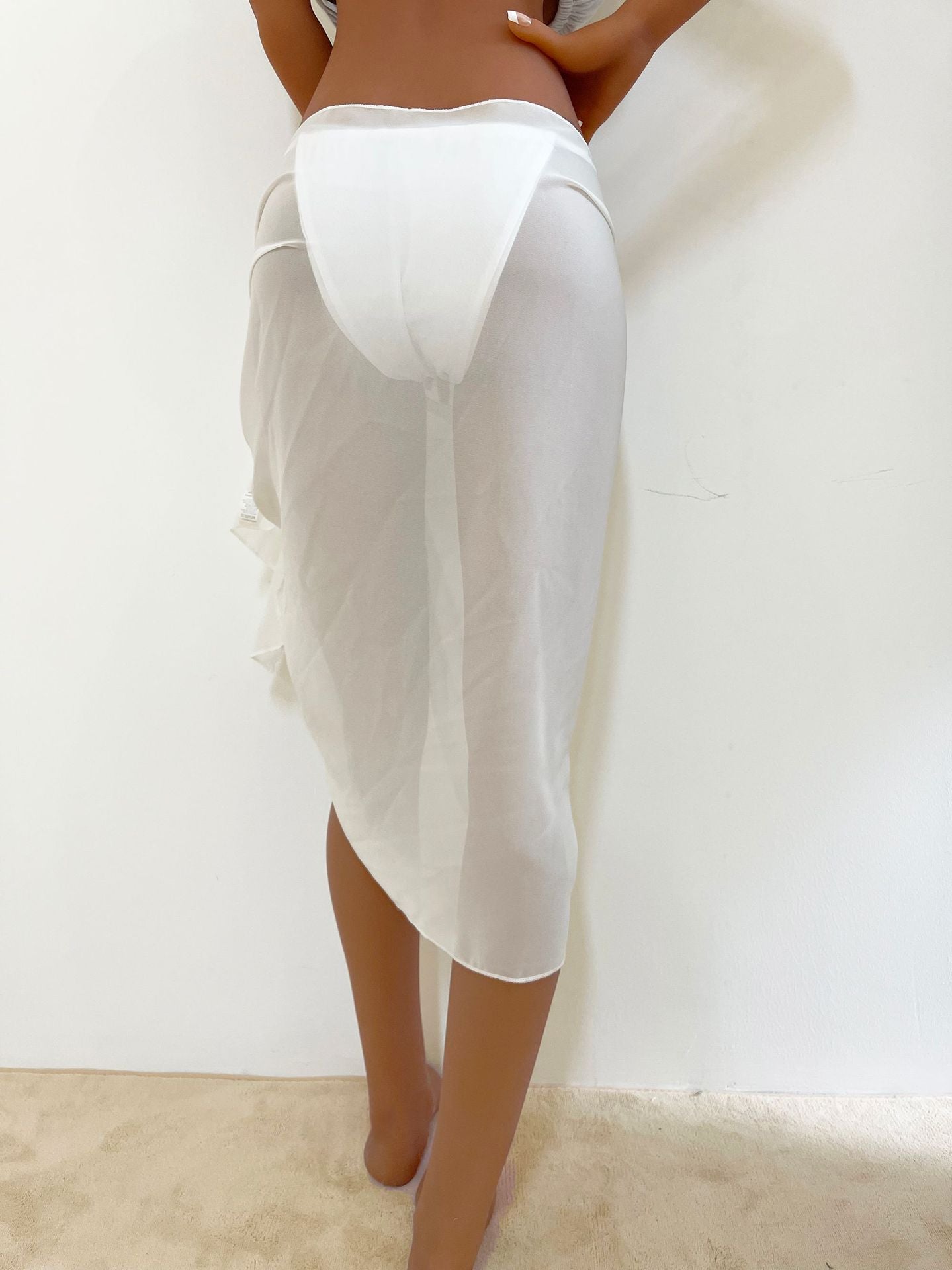 Chiffon See-through Sexy Skirt with Elastic Waistband