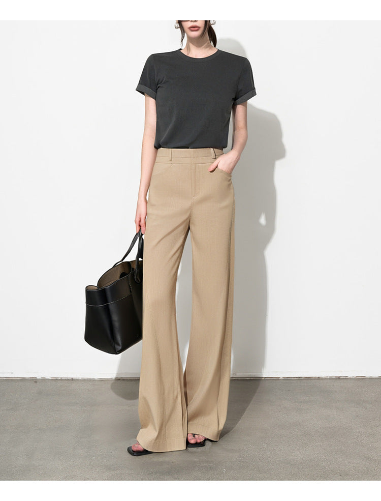 Wide Leg Pants with Draping Effect for Effortless Style and Comfort