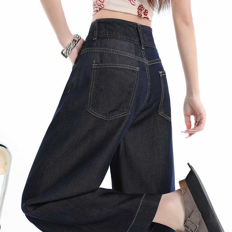 Wide-leg Jeans with Cool Feeling Tencel Lyocell Fabric