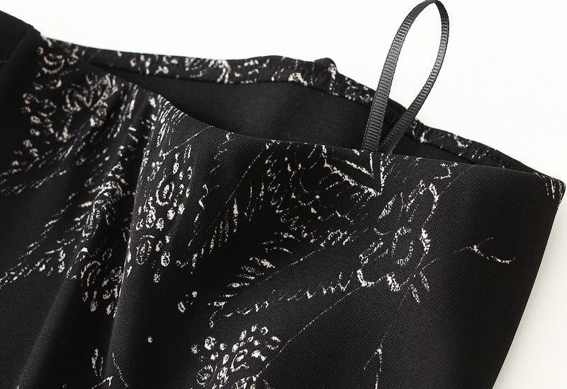 Floral Fishtail Skirt with High Waist Slimming Design