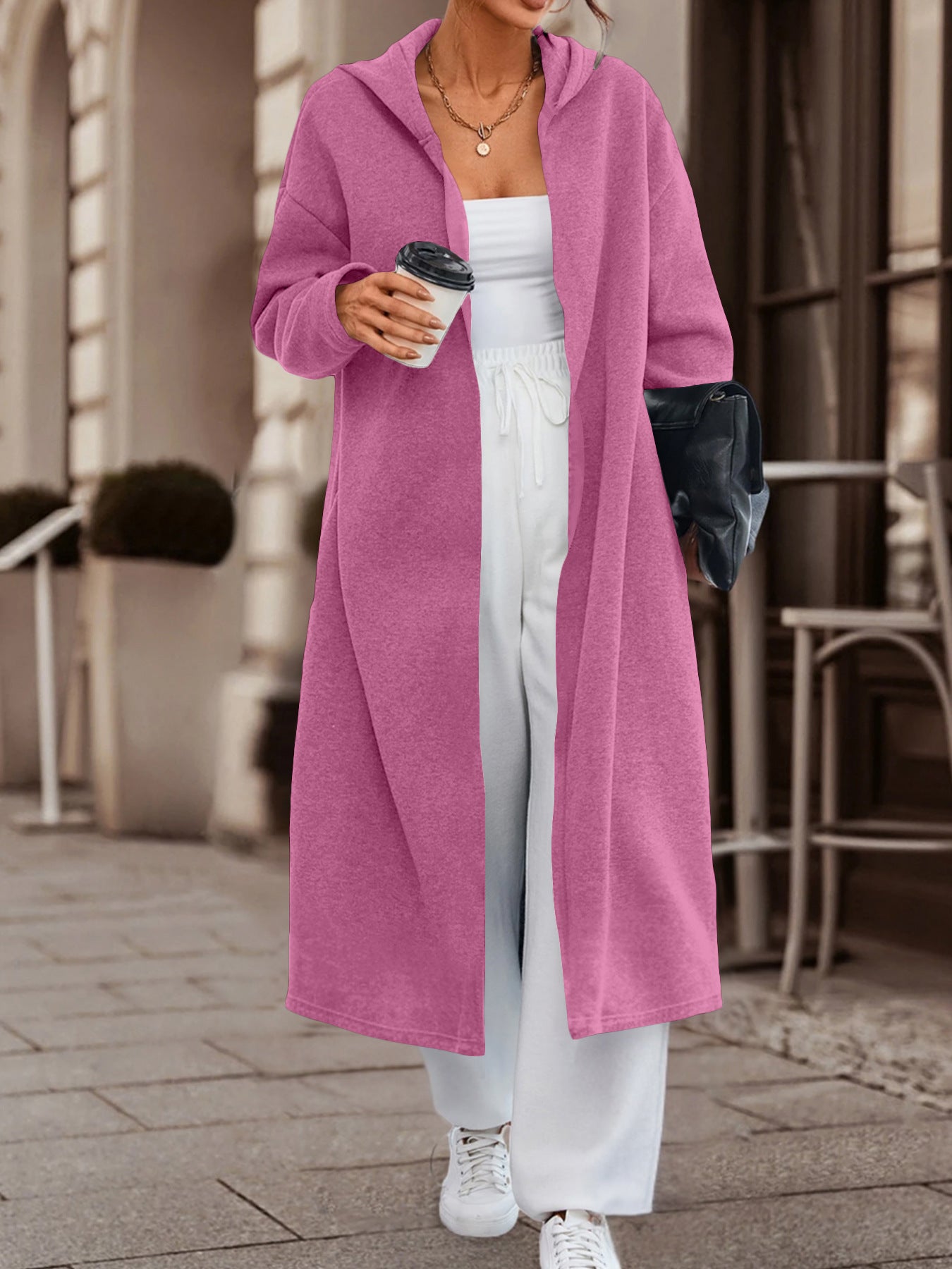 Long Cardigan Jacket with Versatile Colors and Cozy Fabric