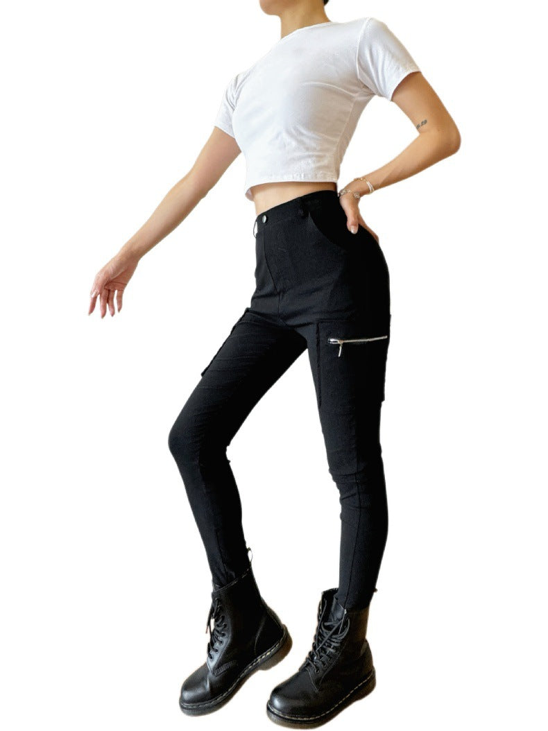 Tights Cross-border Overalls with Medium Elasticity Casual Pants