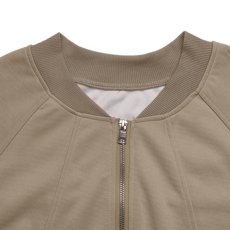 Casual Loose Jacket Coat with Zipper Detail for Effortless Style