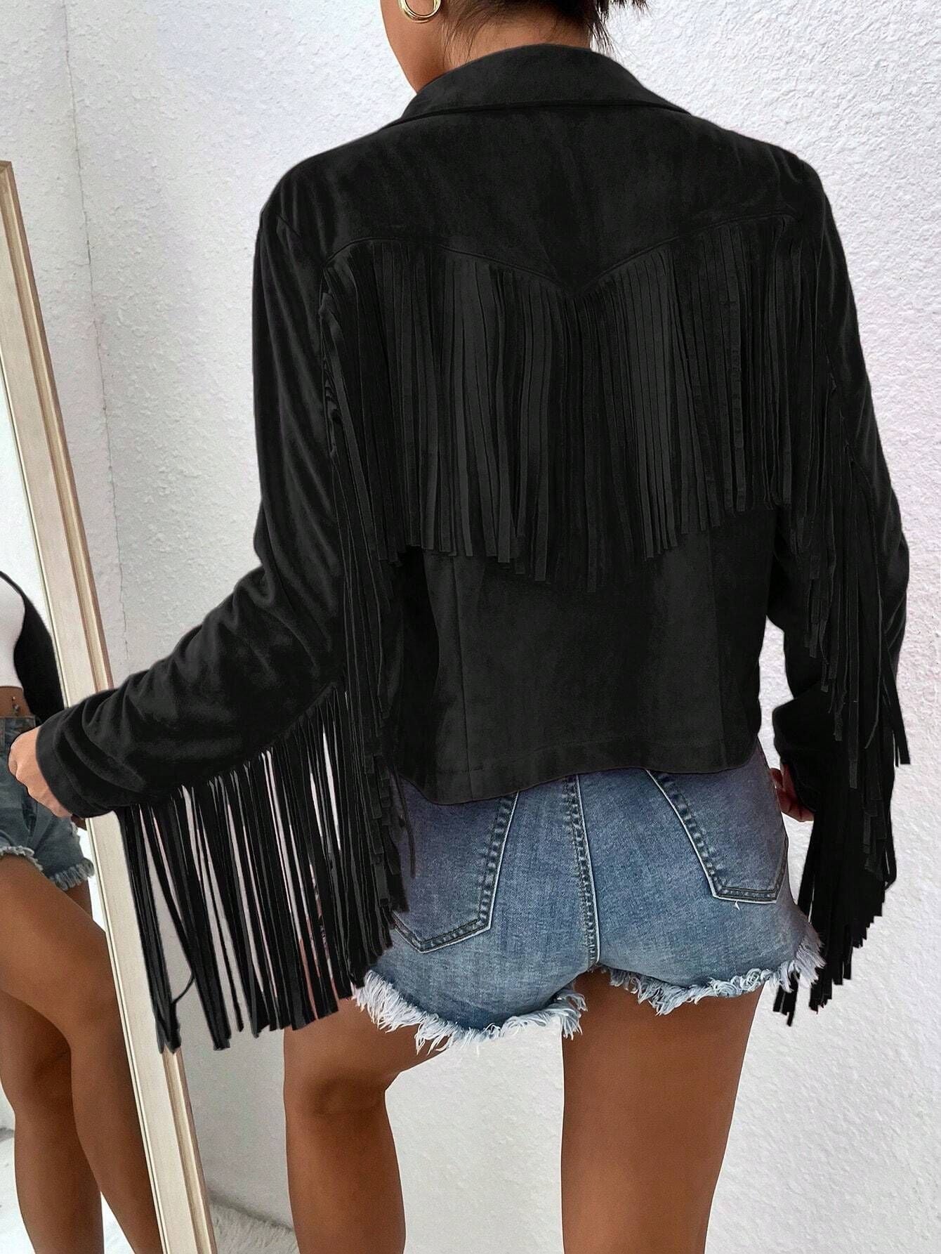Slim Tassel Long Sleeve Blazer with Versatile Color Options