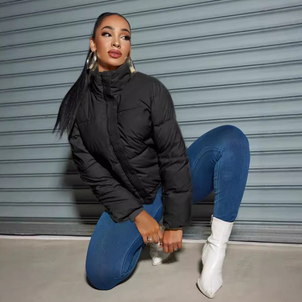 Short Thickened Turn-down Collar Coat with Stylish Street Fashion Design