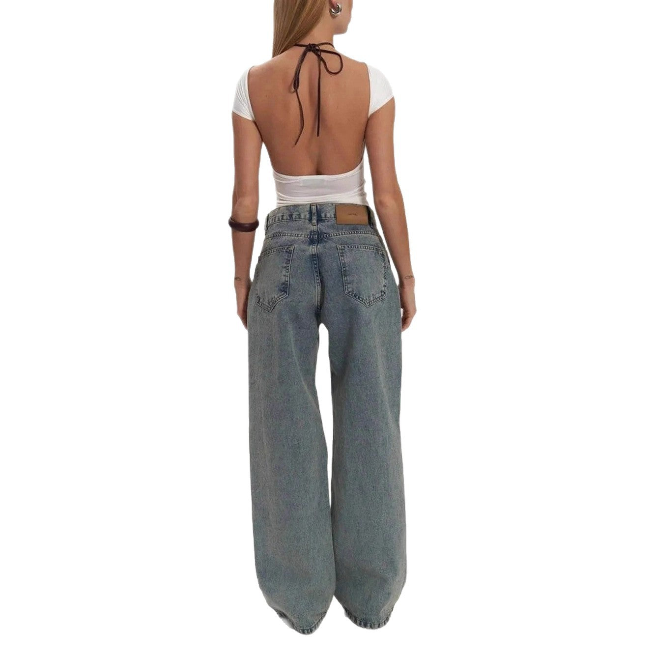 Retro Straight-leg Jeans with Unique Hollow Texture Design