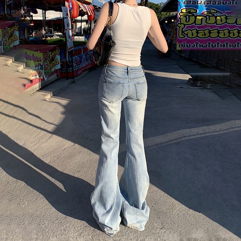 Bell-bottom Jeans with Slim Fit Stretch for Effortless Style