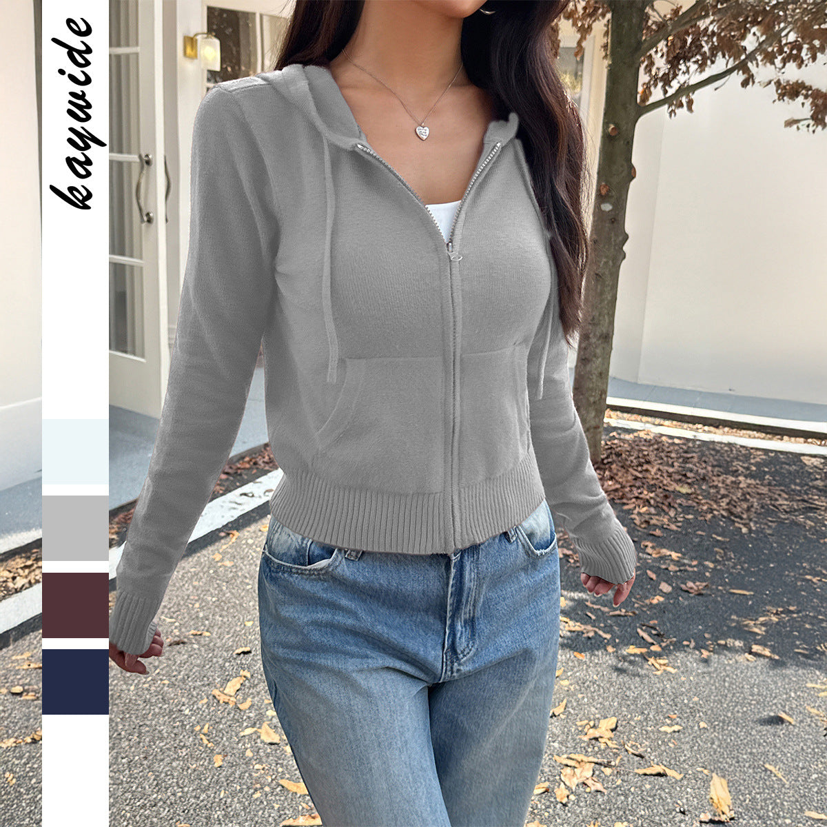 Hooded Wool Coat Sweatshirt with Long Sleeves and Comfortable Fit