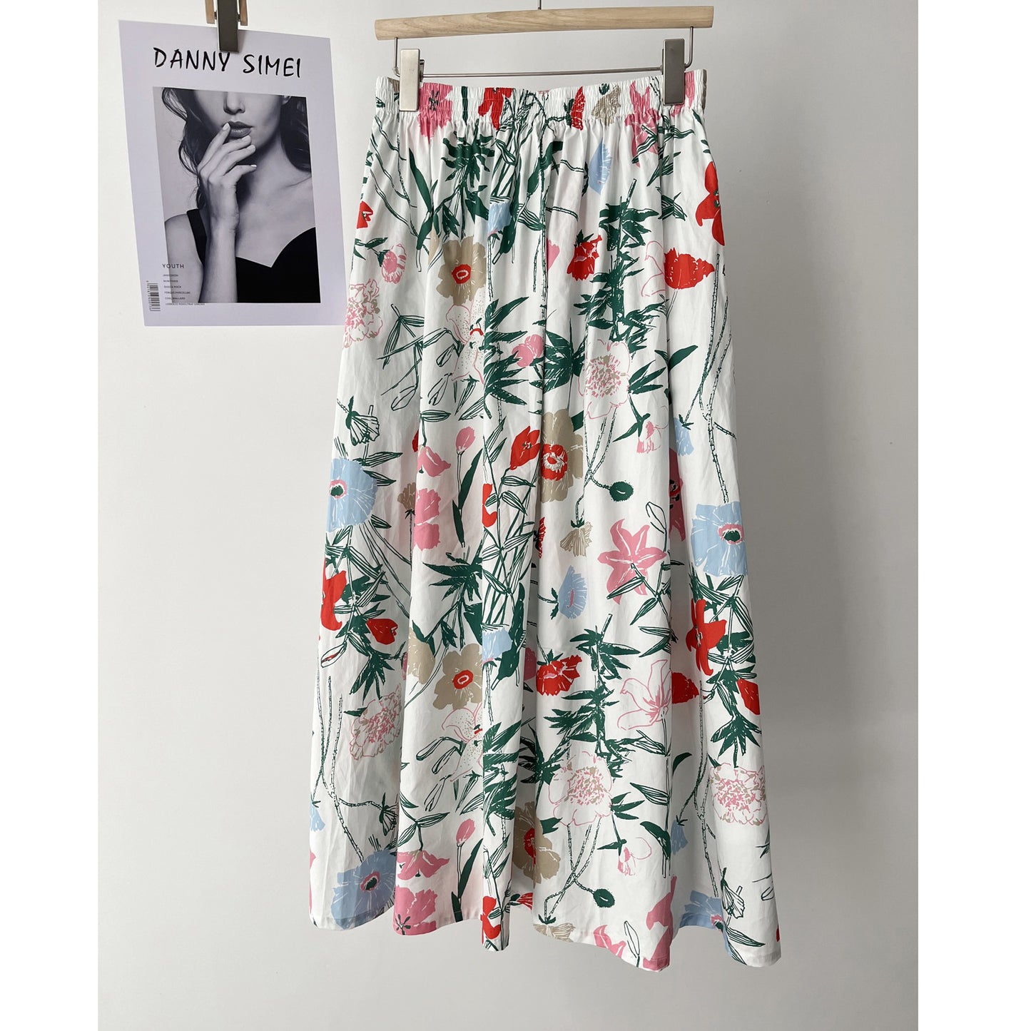 High Waist Slimming A-Line Skirt with Comfortable Cotton Fabric