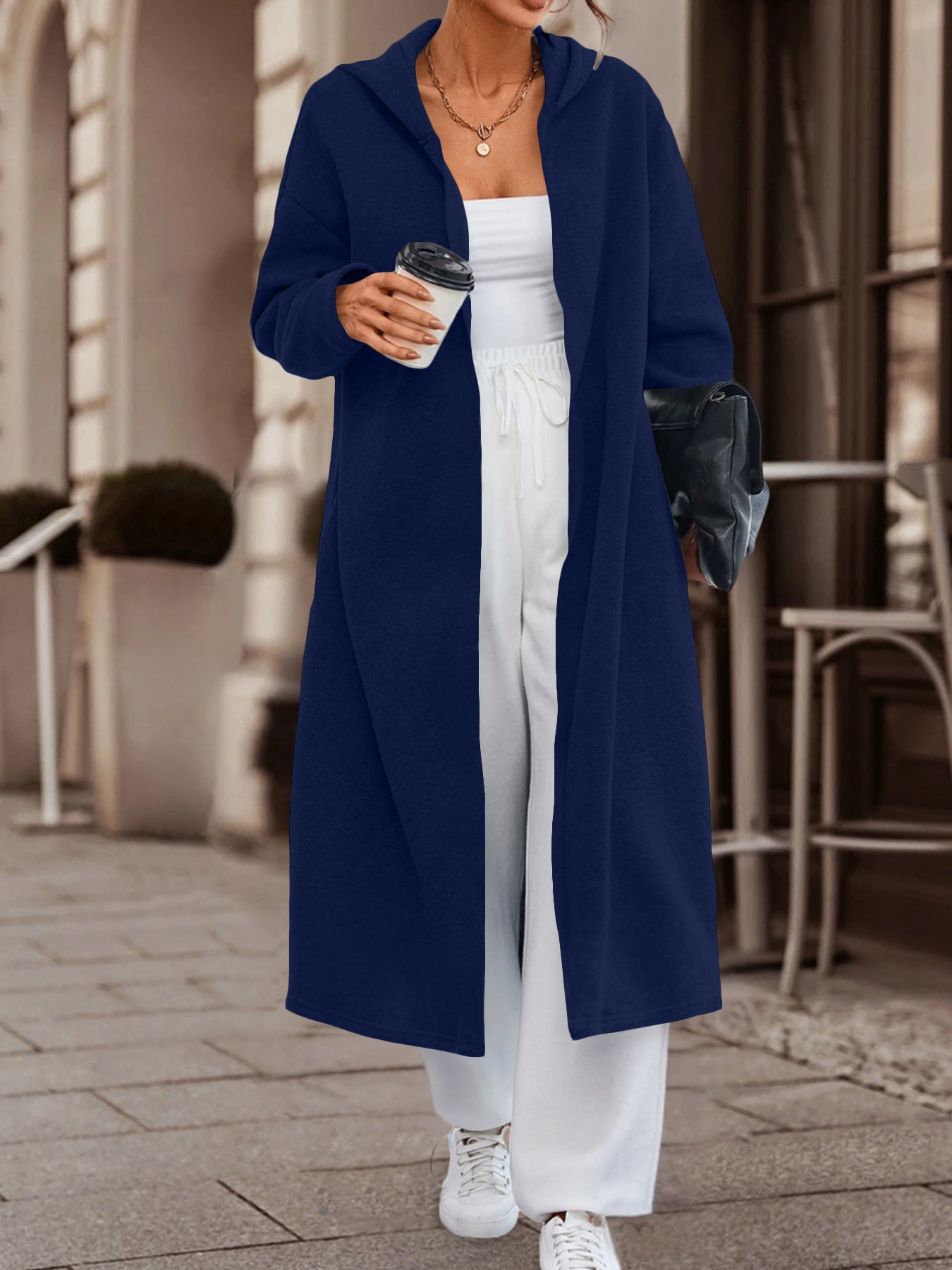 Long Cardigan Jacket with Versatile Colors and Cozy Fabric