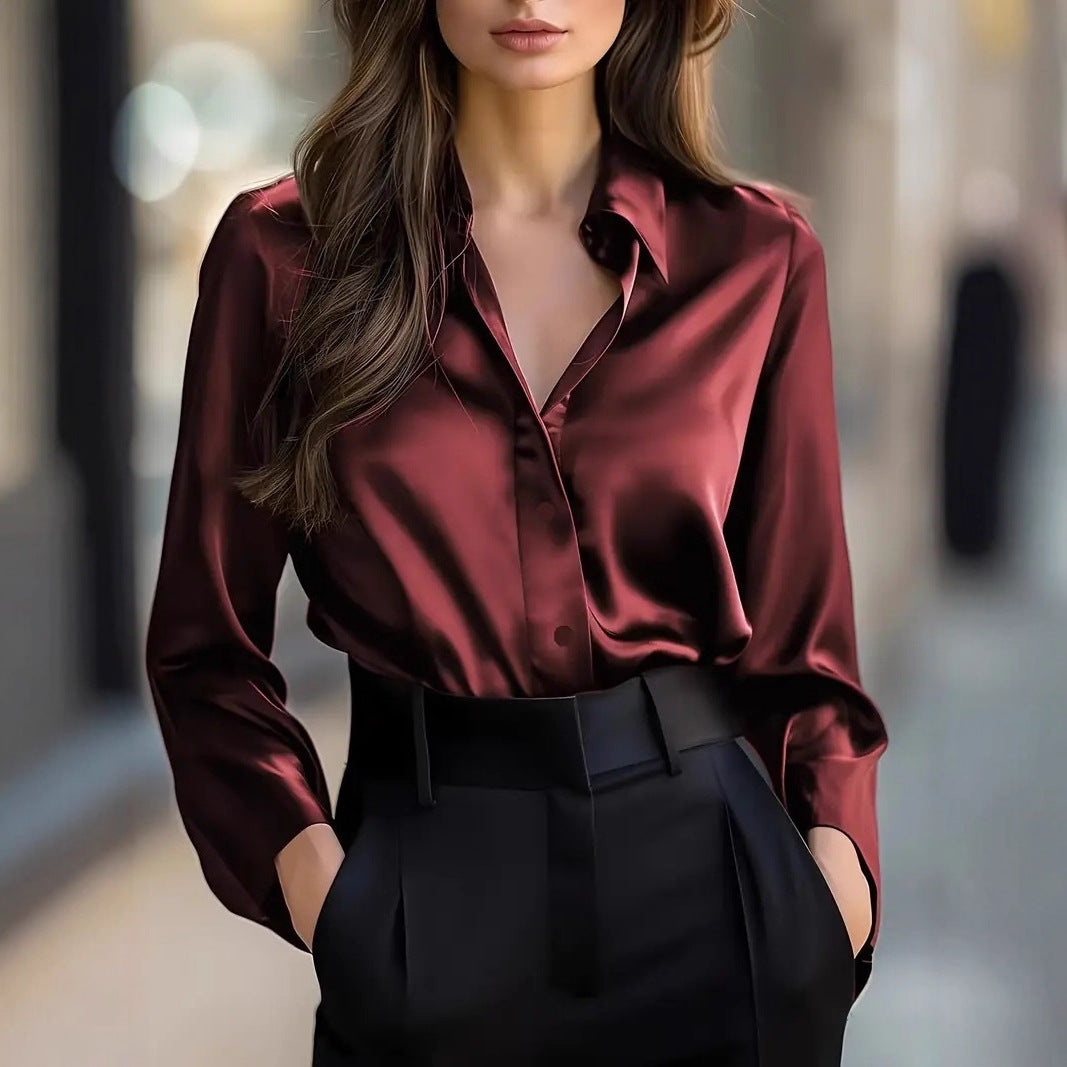 Long Sleeve Button Shirt with Solid Color Elegance for Every Occasion