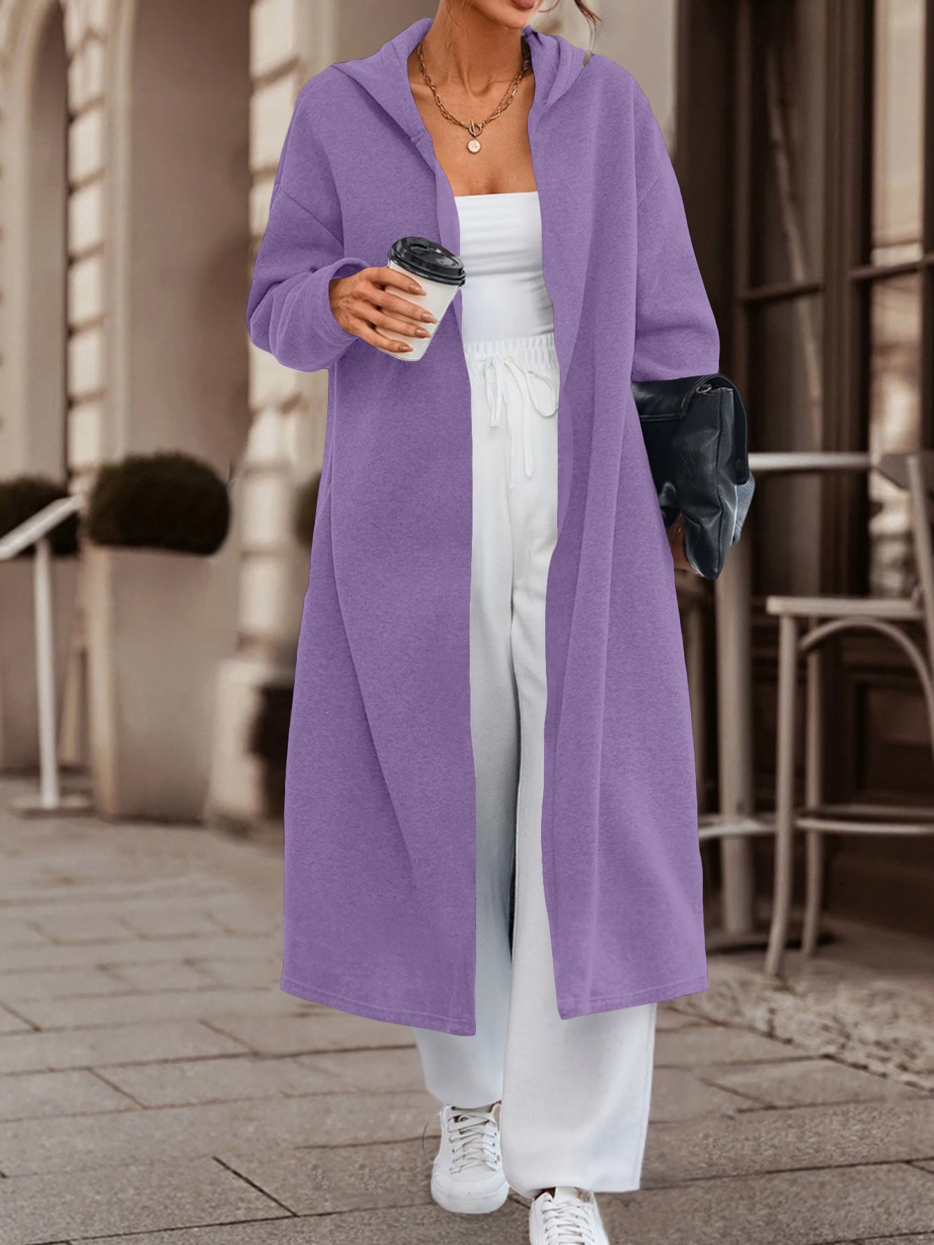 Long Cardigan Jacket with Versatile Colors and Cozy Fabric