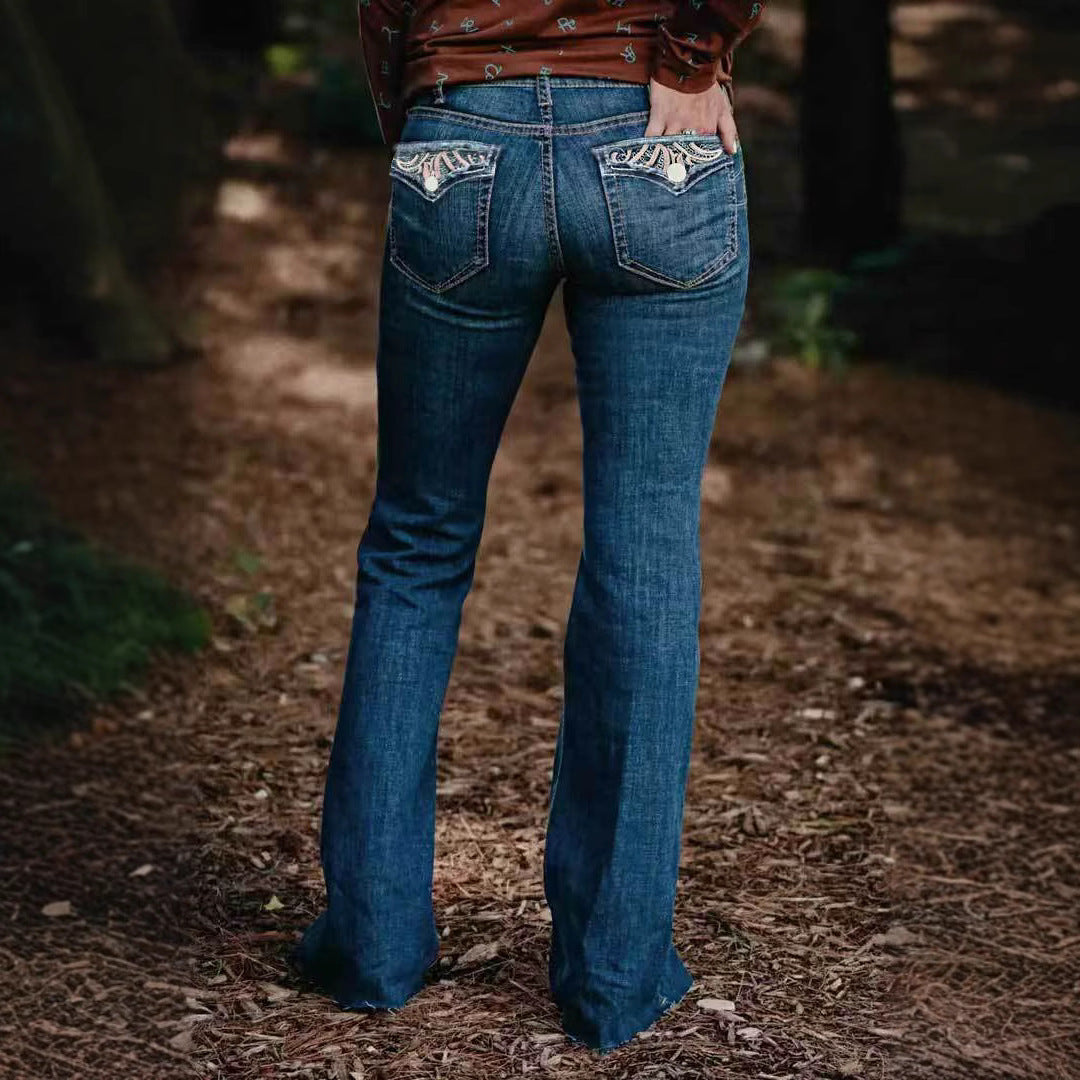 Bootcut Trousers with High Elasticity for Casual Street Style