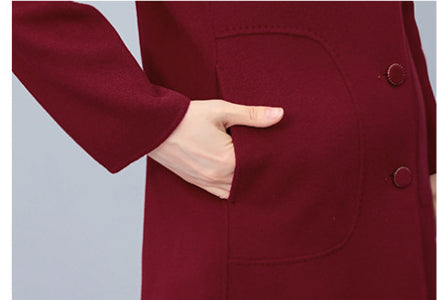 Woolen Coat with Slim Fit Design for Chic Fall and Winter Style