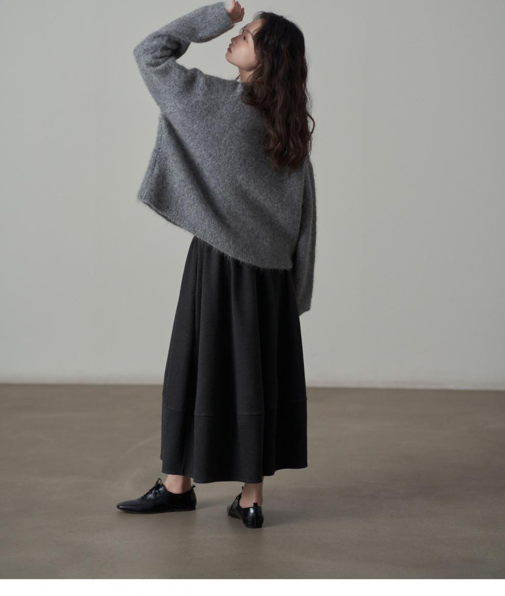 Commuter Woolen Solid Color Skirt with High Elasticity Comfort