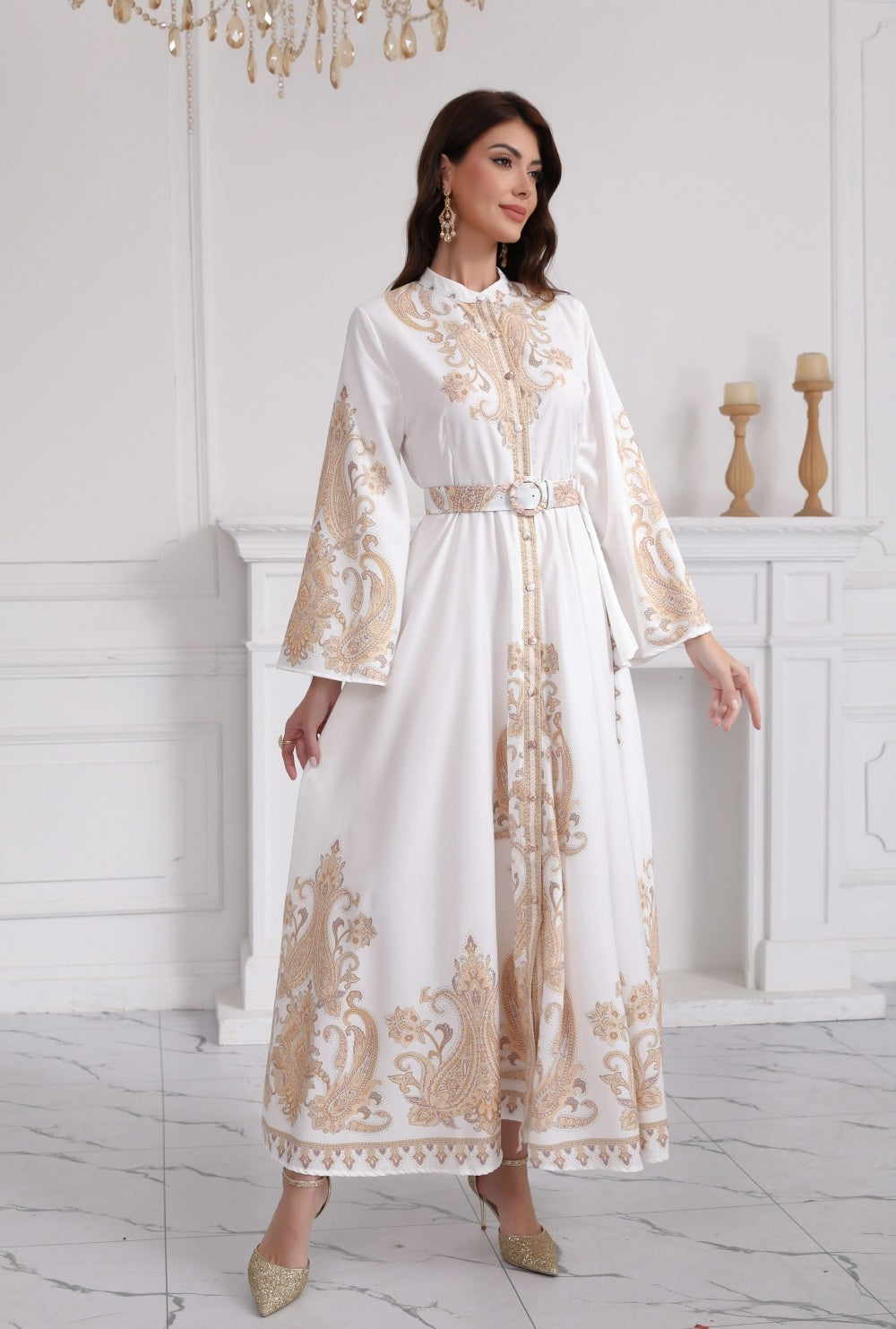 Bronzing Dress with Slim Fit for a Flawless Silhouette