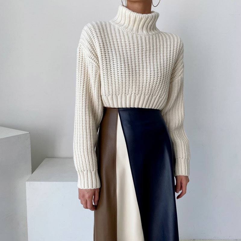 Mosaic Leather Skirt with Elegant Mid-Length Design for Chic Style