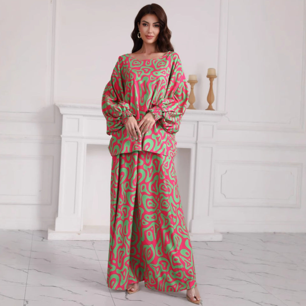 Plus Size Printed Skirt with Geometric Pattern for Casual Style