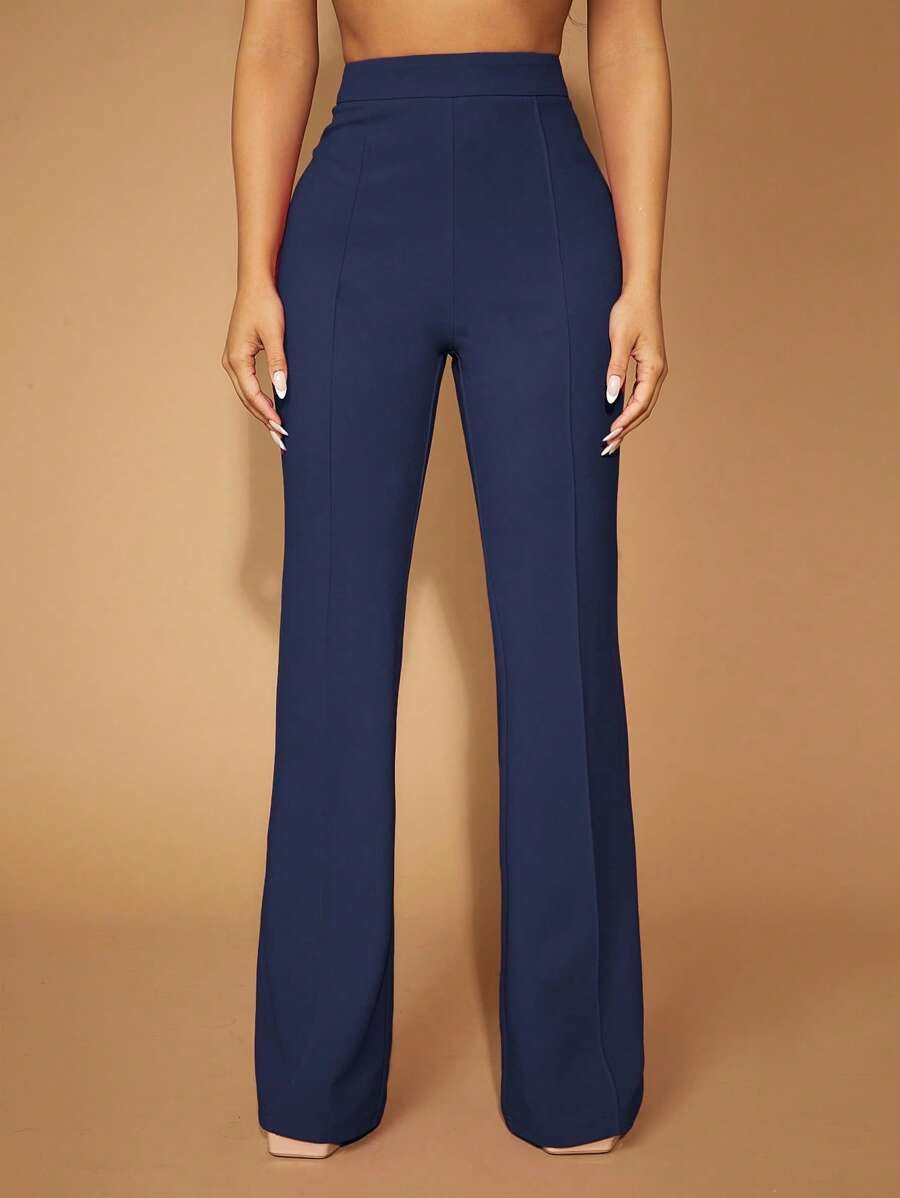 High Waist Casual Business Trousers with Pocket Design