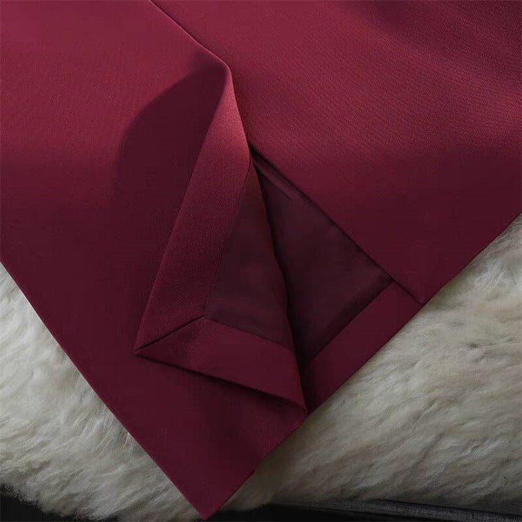 Mid-length Straight Skirt with Draping Effect for Effortless Style