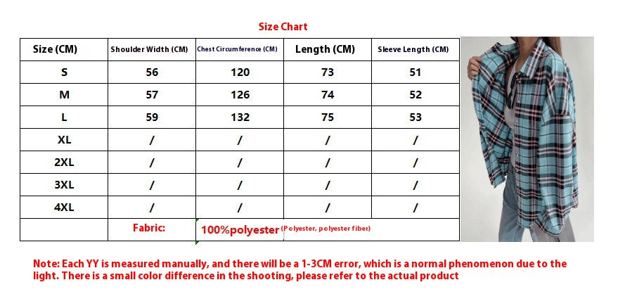 Casual Loose Design Plaid Shirt with Relaxed Fit for Effortless Style