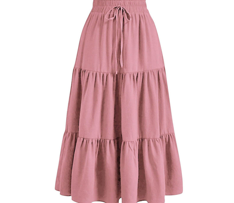 Ruffle Pocket Skirt with Solid Color Stitching for Stylish Outfits