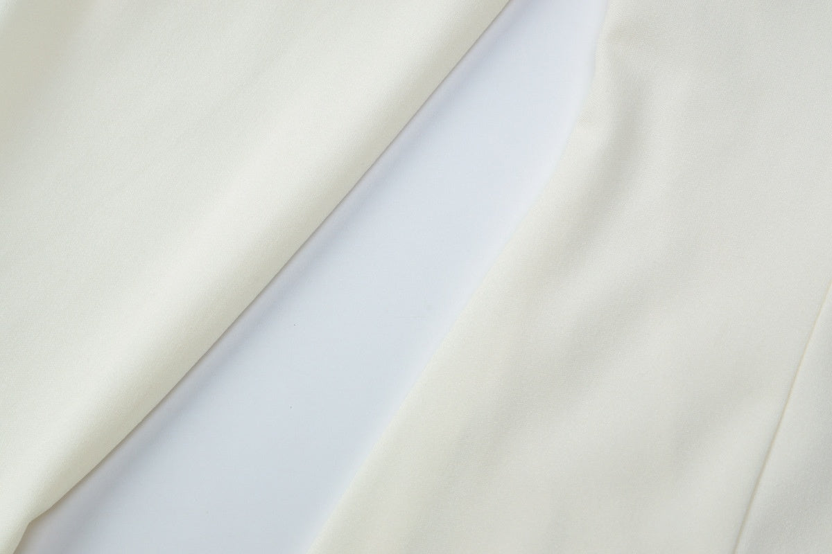 Beaded Slim-fit Pleated Dress with Back Zipper Closure