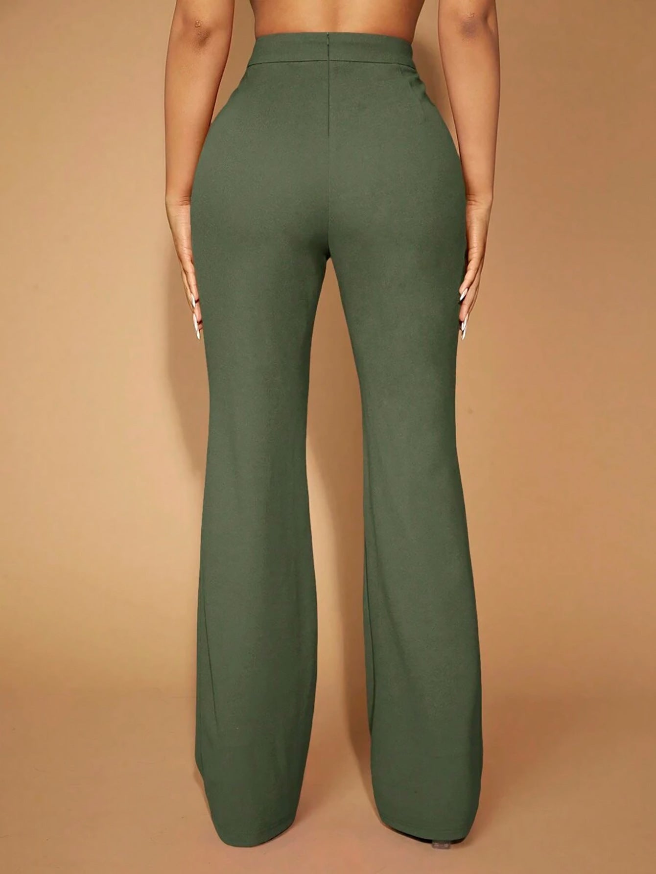 High Waist Casual Business Trousers with Pocket Design