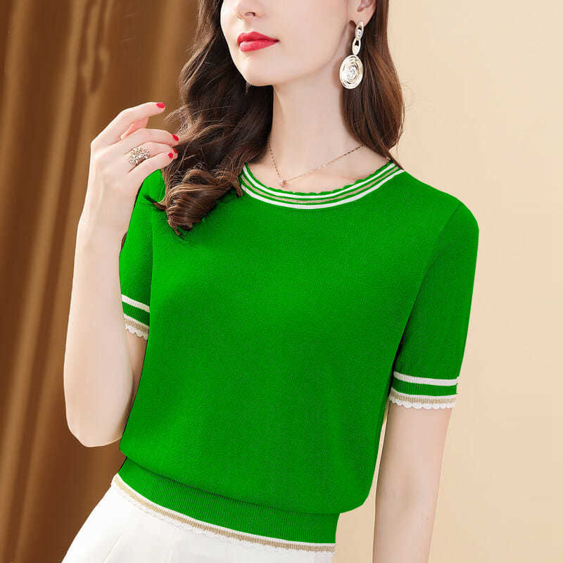 Ice Silk Short-Sleeved T-shirt with All-Match Style Options