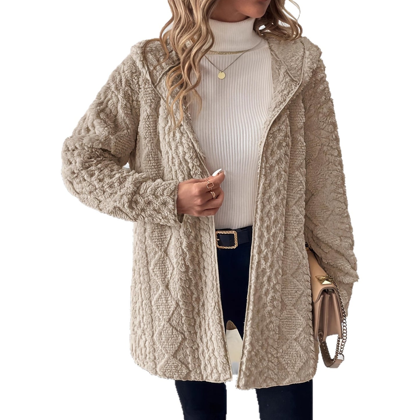 Casual Solid Color Hooded Zipper Jacket with Loose Fit Style