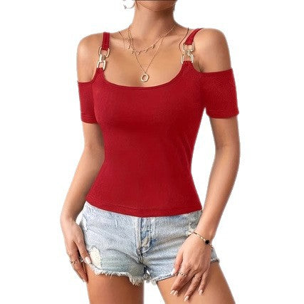 Short Chic Sports Top with Solid Color Design for Hot Girls