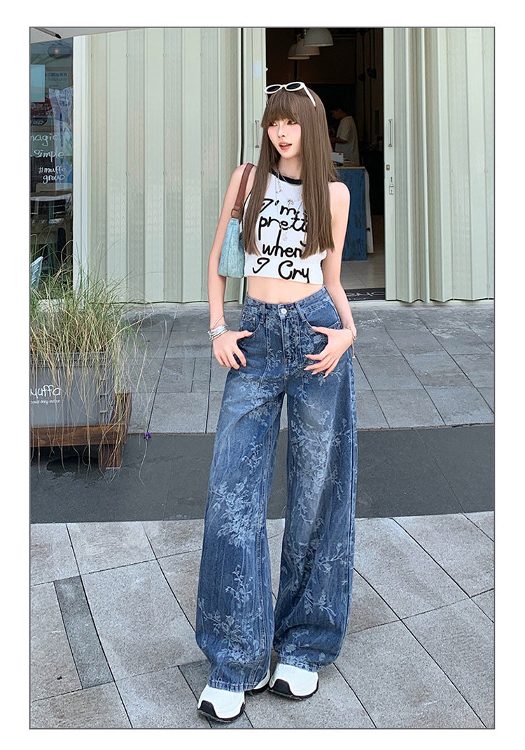 Loose Wide-leg Jeans with Comfortable Denim Fabric for Everyday Wear