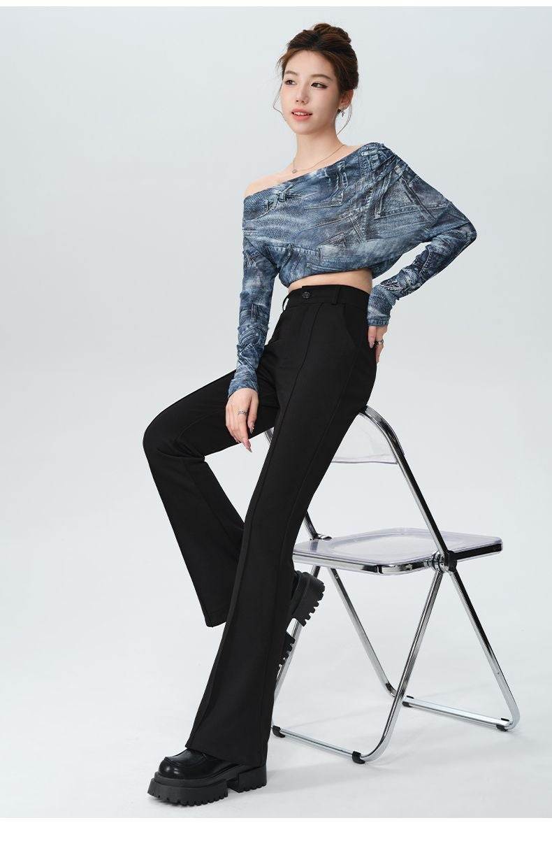 High Waist Anti-Wrinkle Slimming Flared Pants for Effortless Style