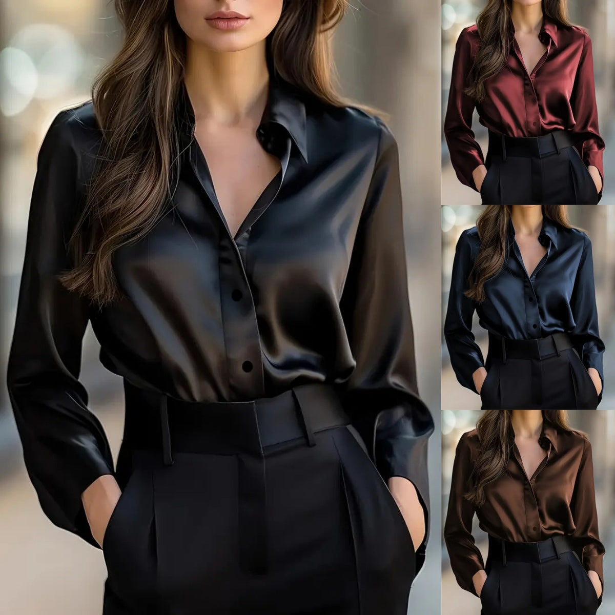 Long Sleeve Button Shirt with Solid Color Elegance for Every Occasion