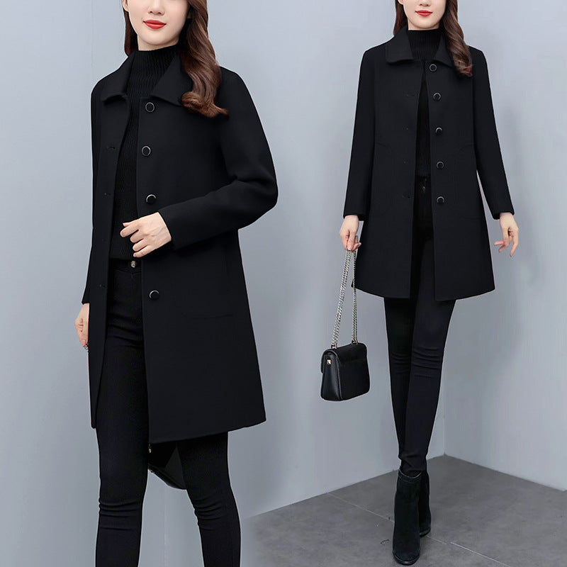 Woolen Coat with Slim Fit Design for Chic Fall and Winter Style