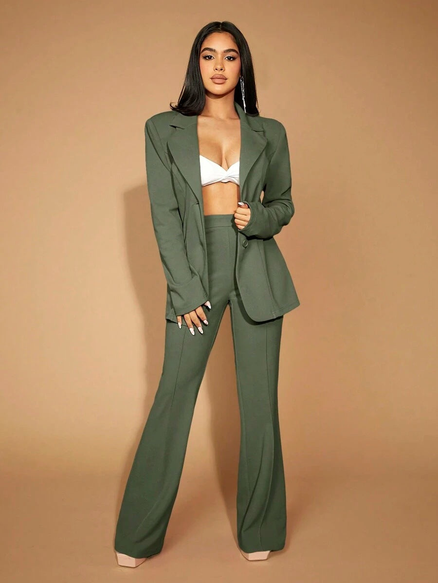 High Waist Casual Business Trousers with Pocket Design