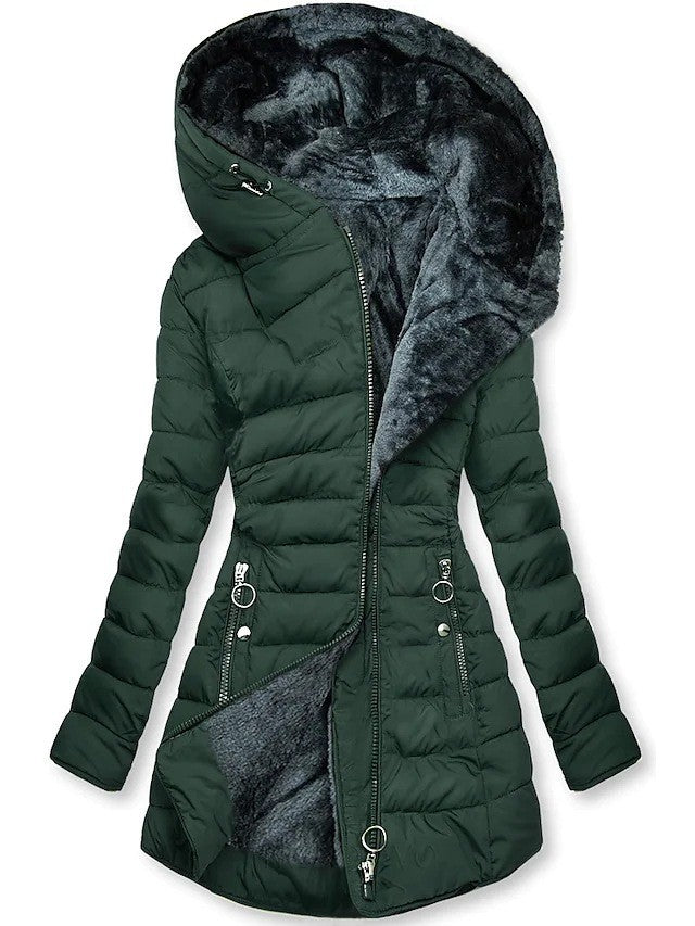Slim-fit Cotton-padded Jacket with Stylish Hooded Design