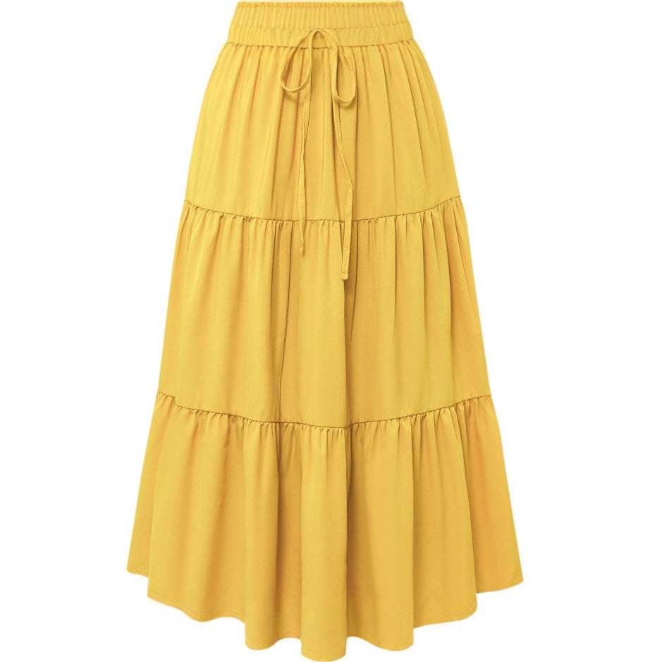 Ruffle Pocket Skirt with Solid Color Stitching for Stylish Outfits