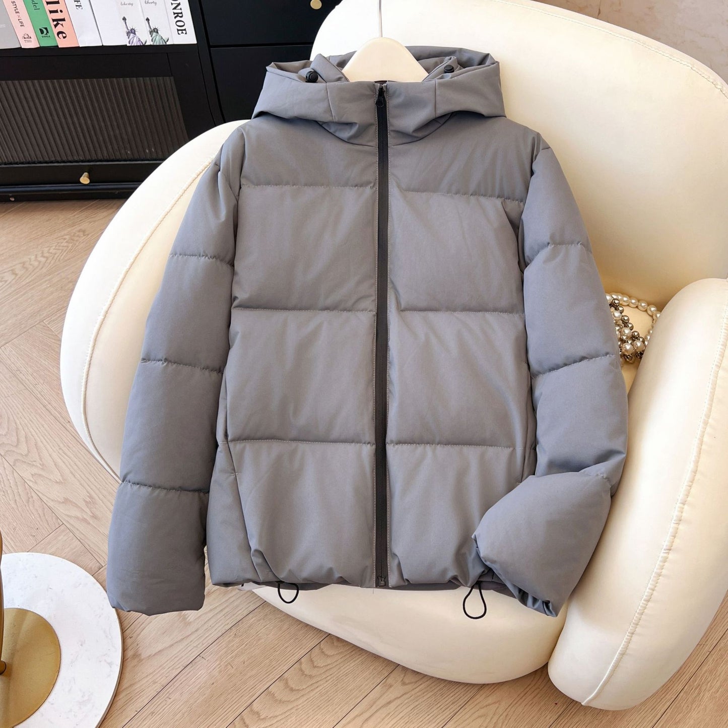 Down Cotton Jacket with Windproof Hood for Ultimate Comfort