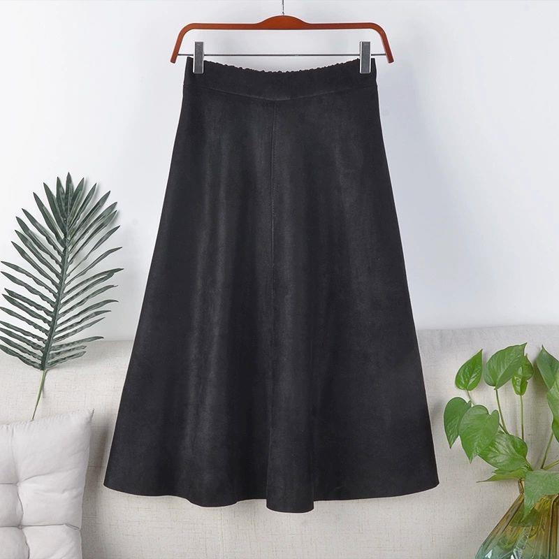 High Waist Slimming A-Line Umbrella Skirt with Pleated Design