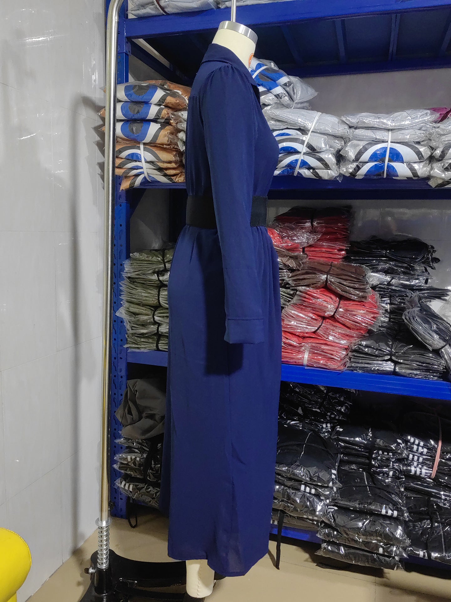 Shirt Dress with Elegant Lapel and Belt for Sophisticated Style