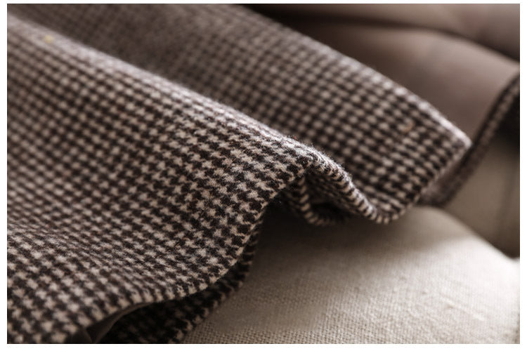 Houndstooth Skirt with High Waist Design for Effortless Style