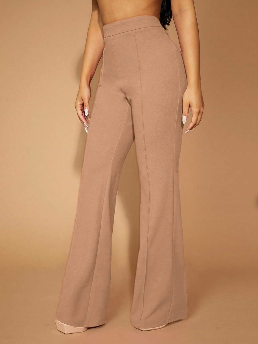 High Waist Casual Business Trousers with Pocket Design