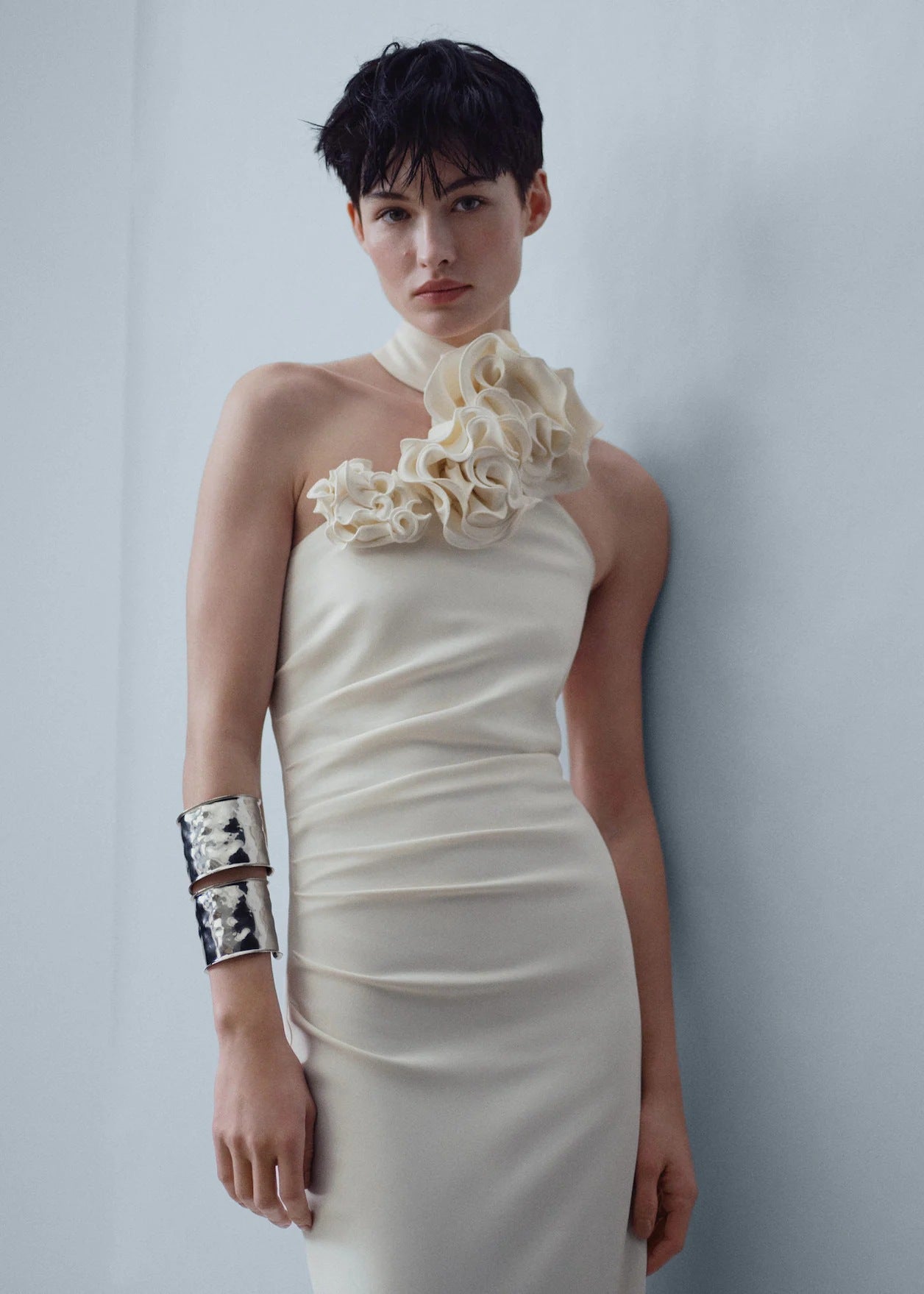 Halter Long High Sense Dress with Backless Design and Asymmetric Skirt